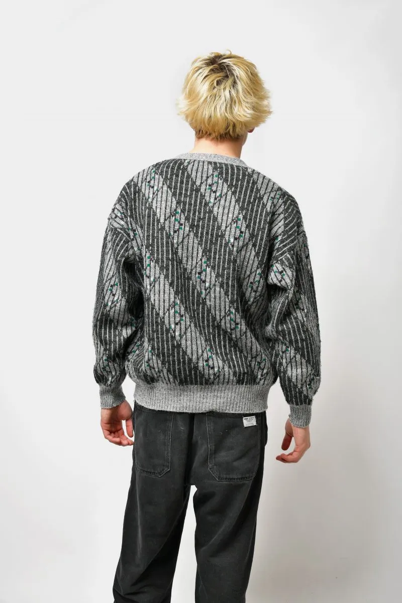 Vintage sweater mens grey