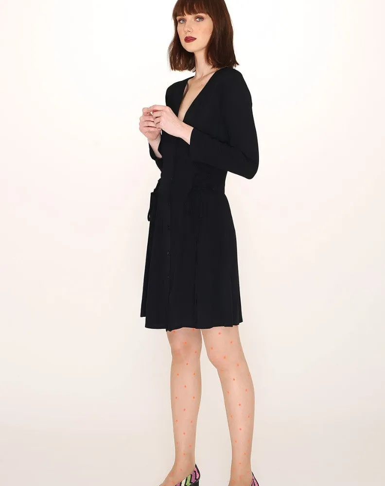 VISCOSE SHORT DRESS BLACK