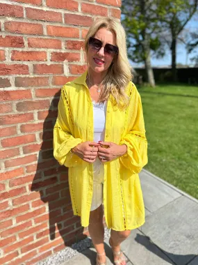 Yellow Detailed Lantern Sleeve Blouse Kirsty