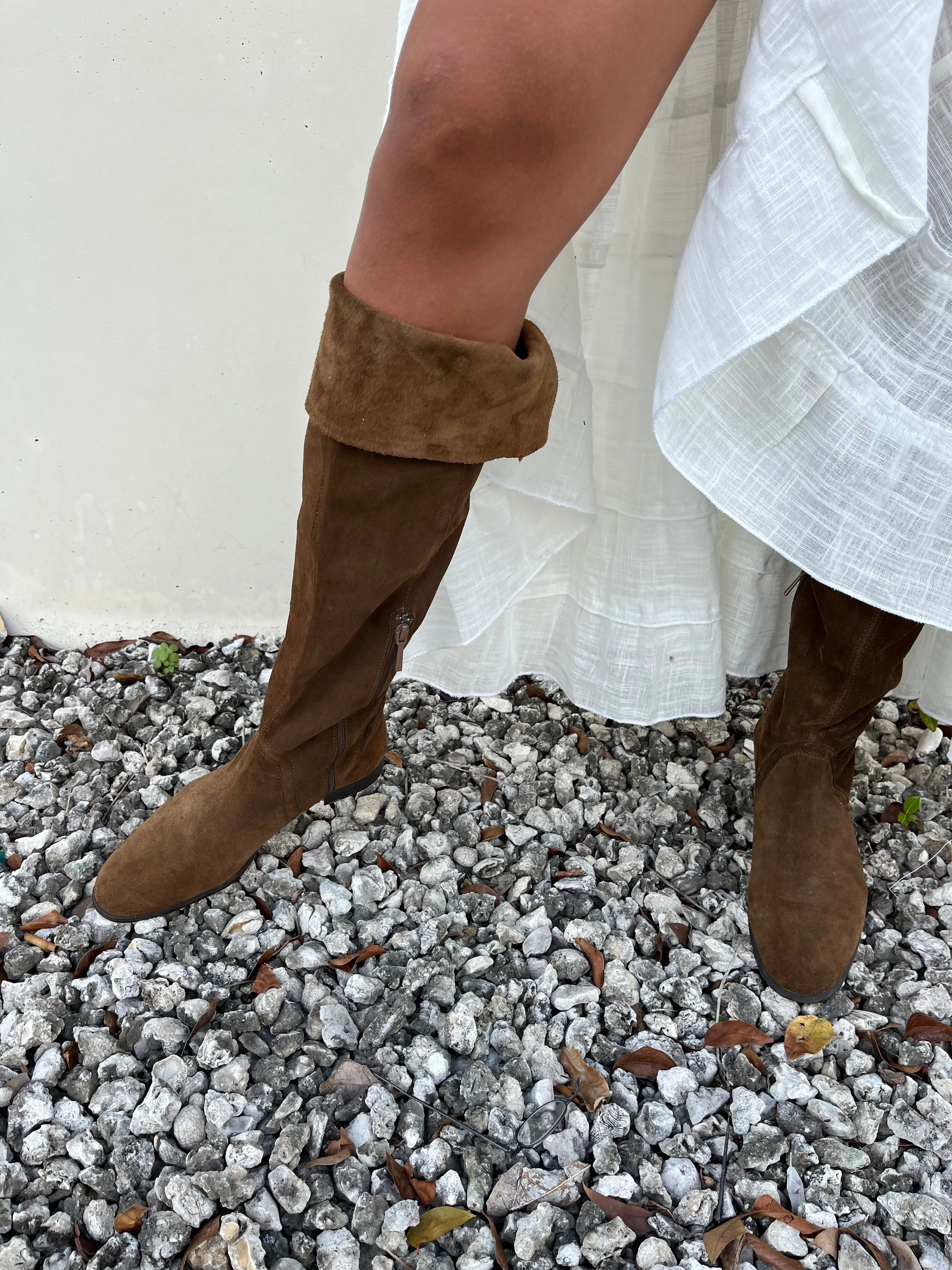 Zara Over The Knee Suede Boots